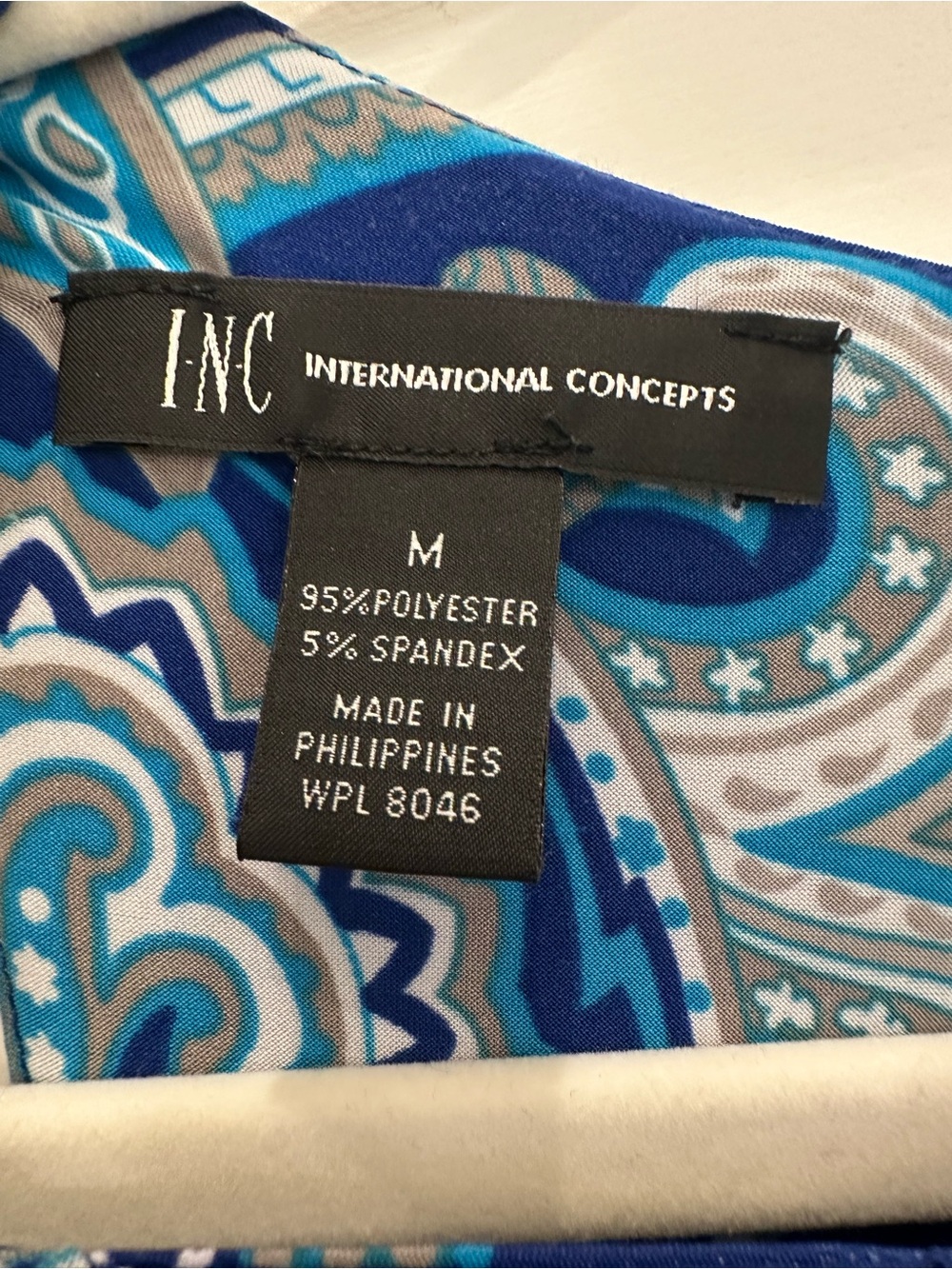 INC International Concepts Sleeveless Blue Paisley Maxi Dress M - Picture 6 of 7